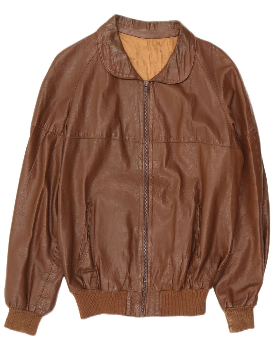 Giacca in pelle vintage da uomo UK 38 Marrone medio