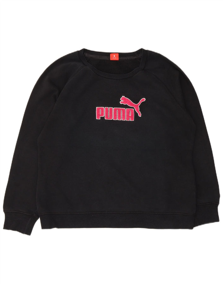 Felpa grafica da donna Puma Jumper UK 16 Large Black Cotton