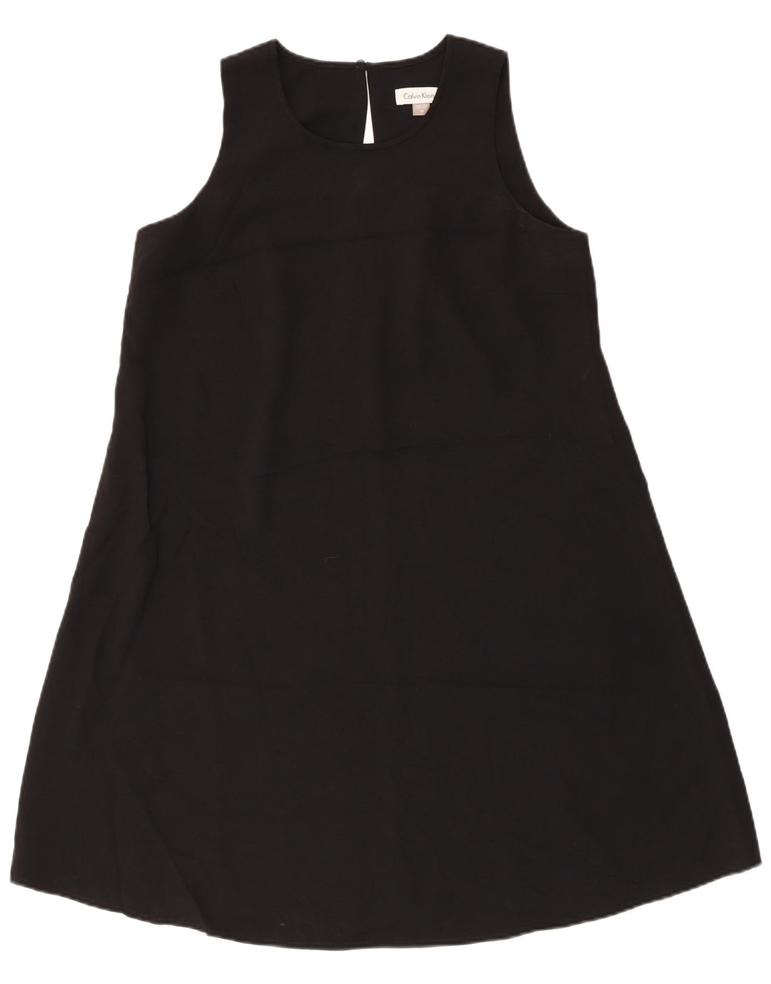 CALVIN KLEIN Abito da donna senza maniche a trapezio US 10 Large Nero Poliestere