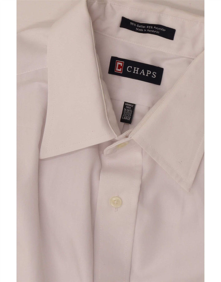 Camicia da uomo Chaps taglia 16 1/2 grande cotone bianco