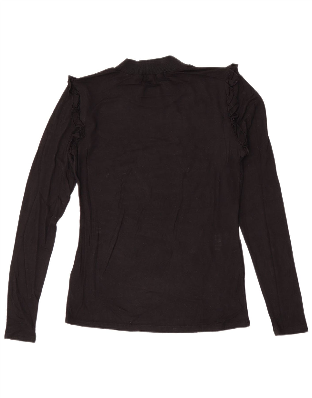 Guess Top grafico da donna a maniche lunghe UK 10 Small in viscosa nera