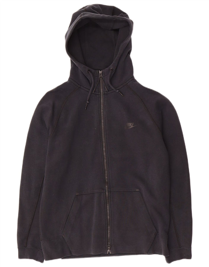 Felpa con cappuccio e zip Nike da uomo in cotone nero medio