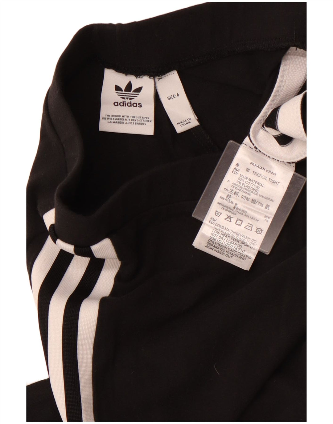 Leggings grafici da donna ADIDAS UK 6 XS cotone nero