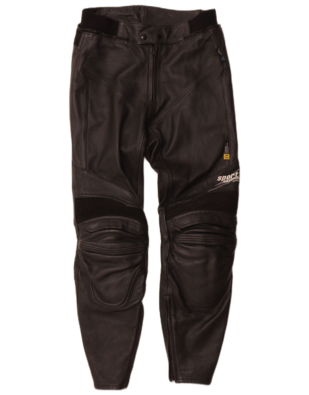 Pantaloni in pelle Moto Racer da uomo POLO IT 50 Large W30 L29 Pelle nera