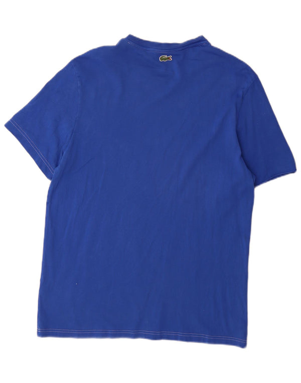 T-shirt grafica da uomo con vestibilità regolare Lacoste, taglia 5 grande, in cotone blu