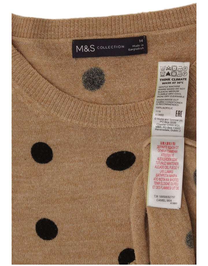 Maglione maglione girocollo da donna Marks & Spencer UK 14 medio nero maculato