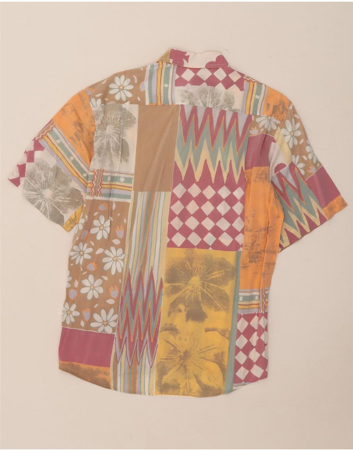 Camicia vintage da uomo a maniche corte Patchwork medio multicolore