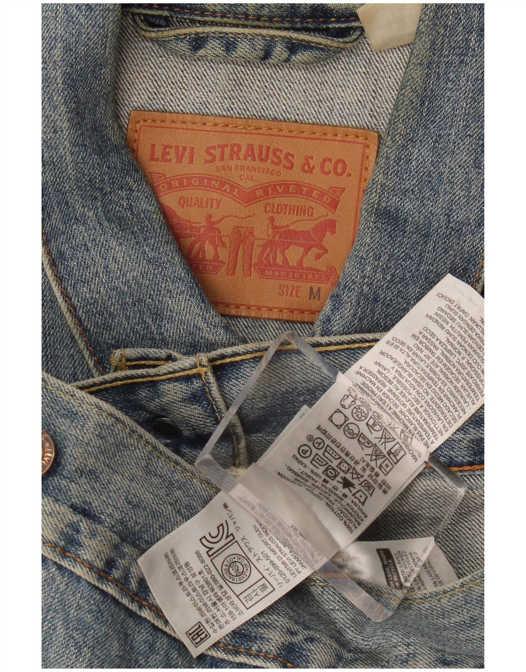 Giacca di jeans da uomo LEVI'S UK 38 Cotone blu medio