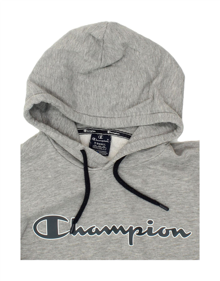 CHAMPION Mens Graphic Hoodie Jumper XS Grey Vintage Champion and Second-Hand Champion from Messina Hembry 