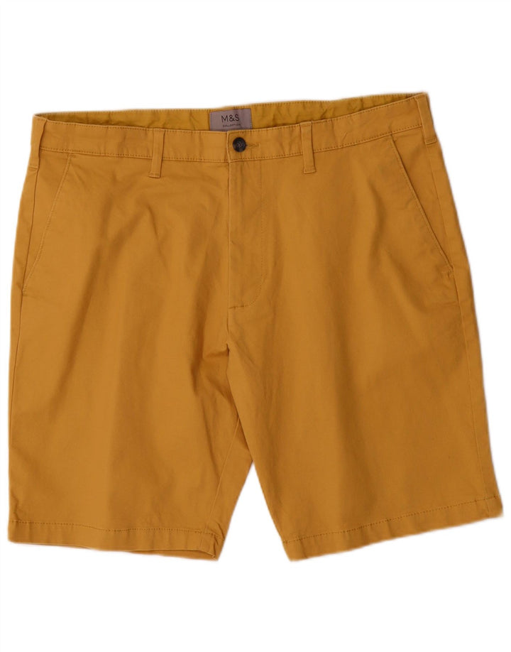 Pantaloncini chino da uomo Marks & Spencer W36 grandi in cotone giallo
