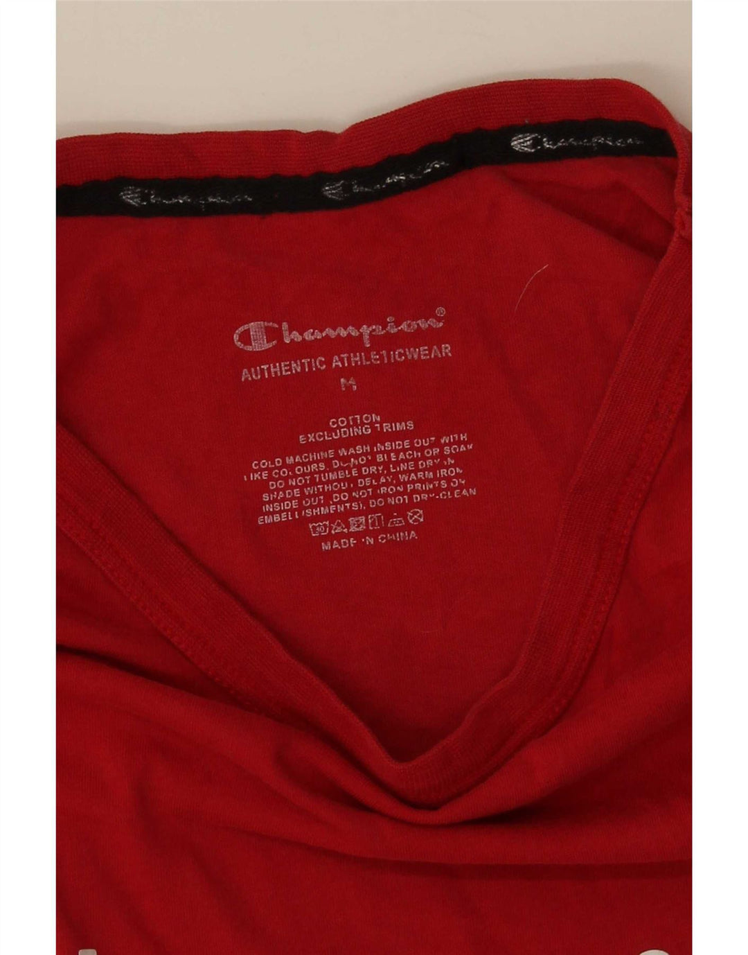 T-shirt grafica da uomo Champion Top in cotone rosso medio