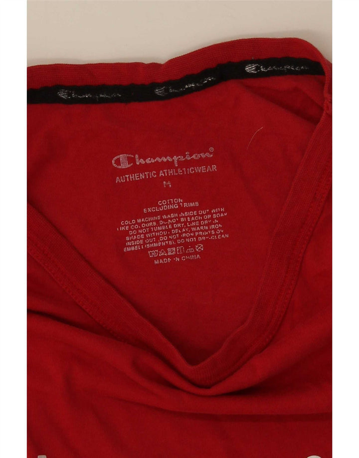T-shirt grafica da uomo Champion Top in cotone rosso medio