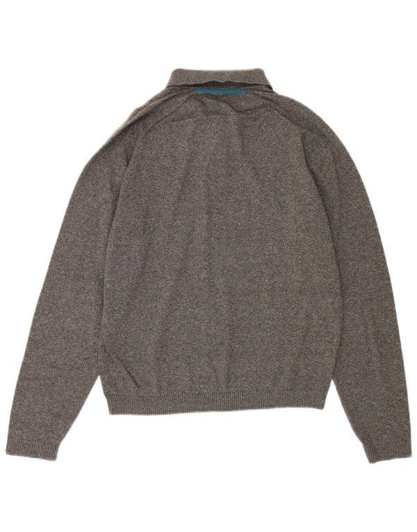 Maglione da uomo con collo alto Penguin in cotone grigio medio screziato
