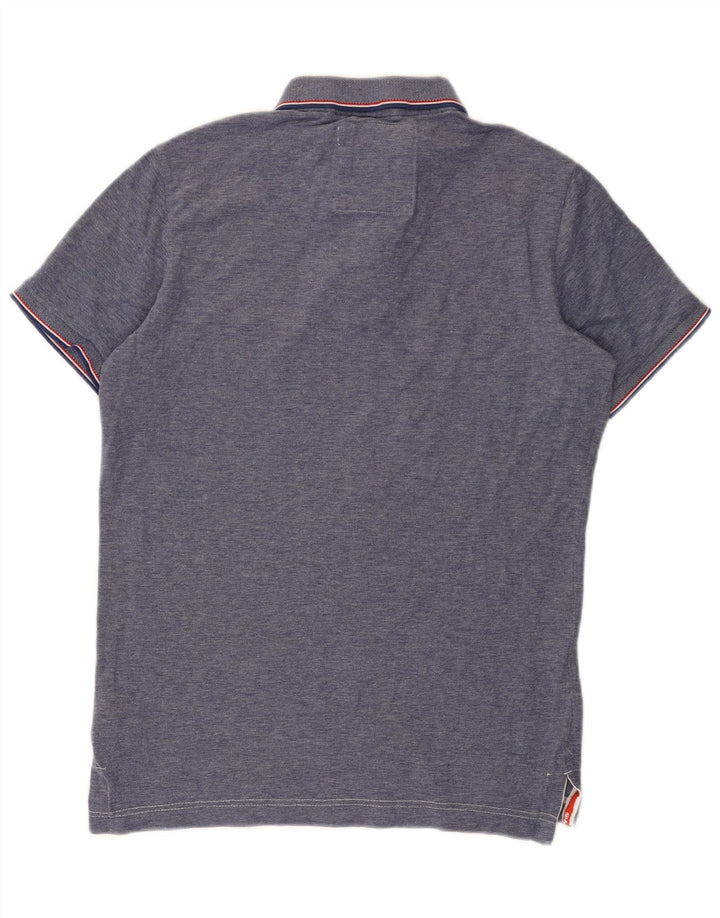 Polo da uomo Superdry in cotone screziato blu medio