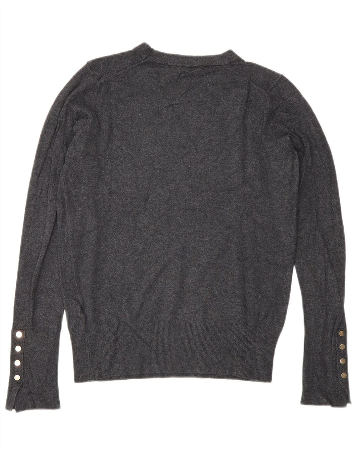 Maglione maglione girocollo da donna Zara UK 10 piccolo in viscosa grigia