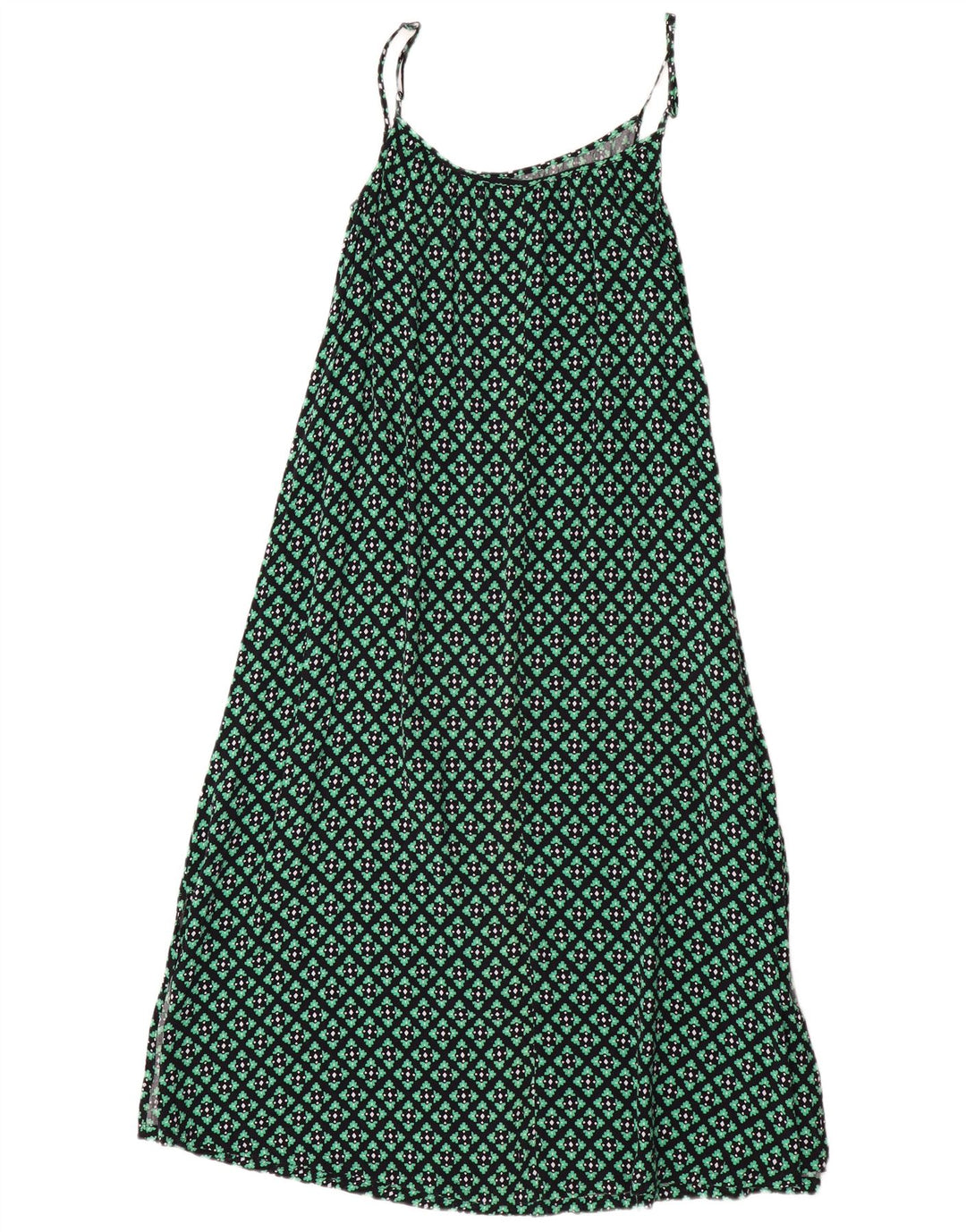 Abito sottoveste da donna Marks & Spencer UK 6 XS verde a quadri in viscosa