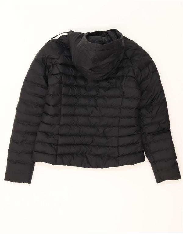 Giacca imbottita con cappuccio da donna Adidas UK 14 poliestere nero medio
