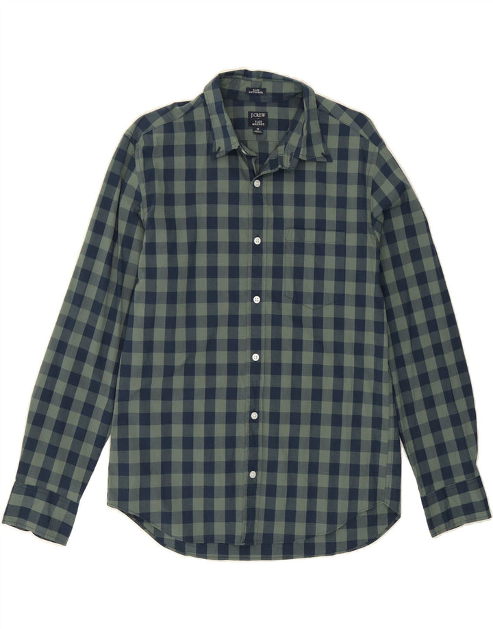 J. CREW Mens Slim Shirt Medium Navy Blue Gingham Cotton Vintage J. Crew and Second-Hand J. Crew from Messina Hembry 