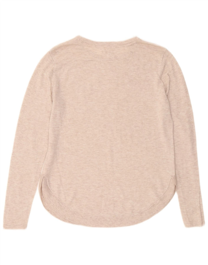 Maglione maglione girocollo da donna Fat Face UK 12 Poliestere beige medio