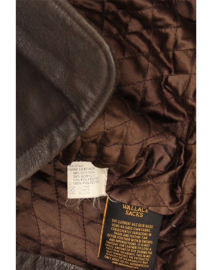 Giacca in pelle da uomo Wallace Sacks UK 40 grande in pelle marrone