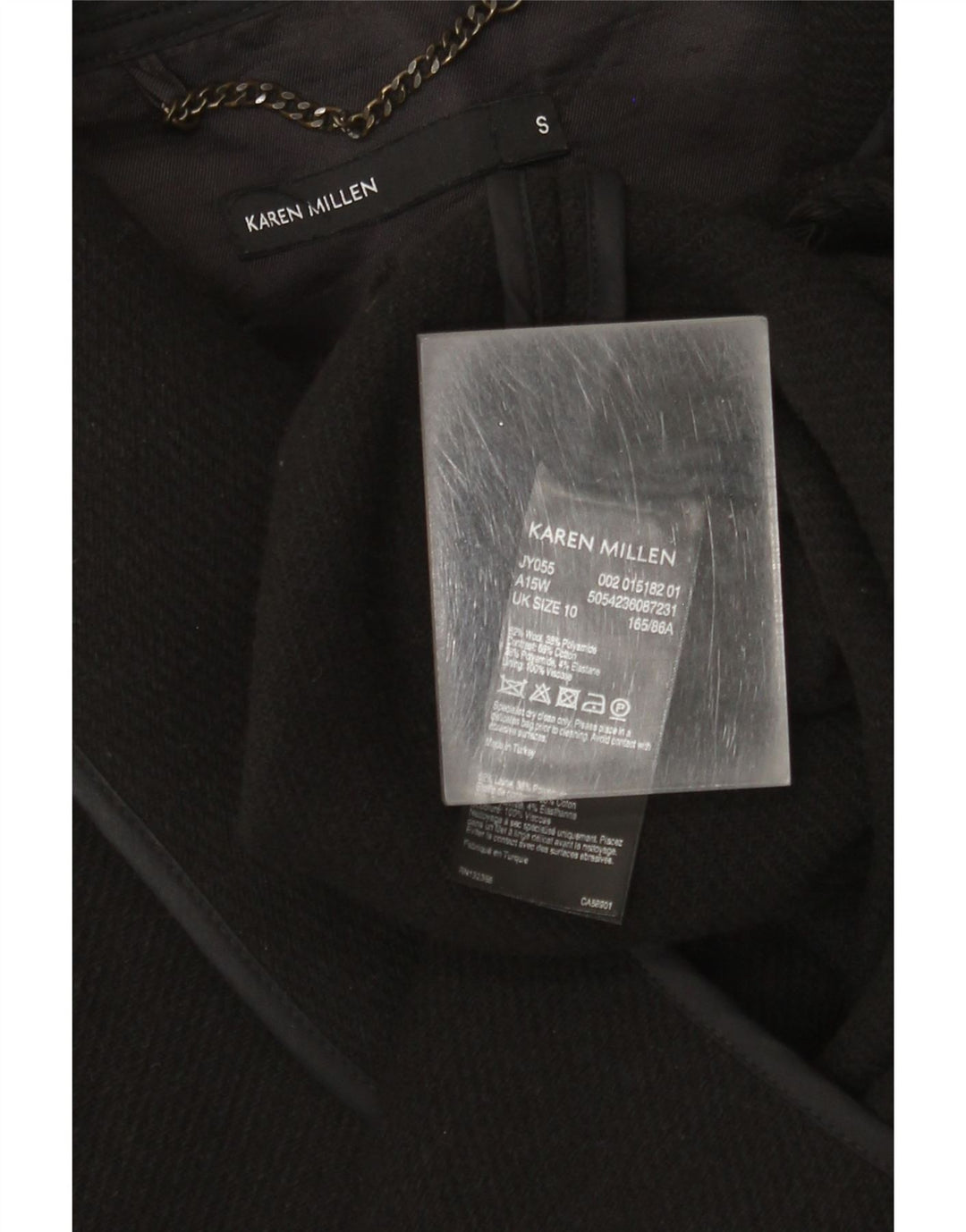 Soprabito da donna Karen Millen UK 10 piccolo in lana nera