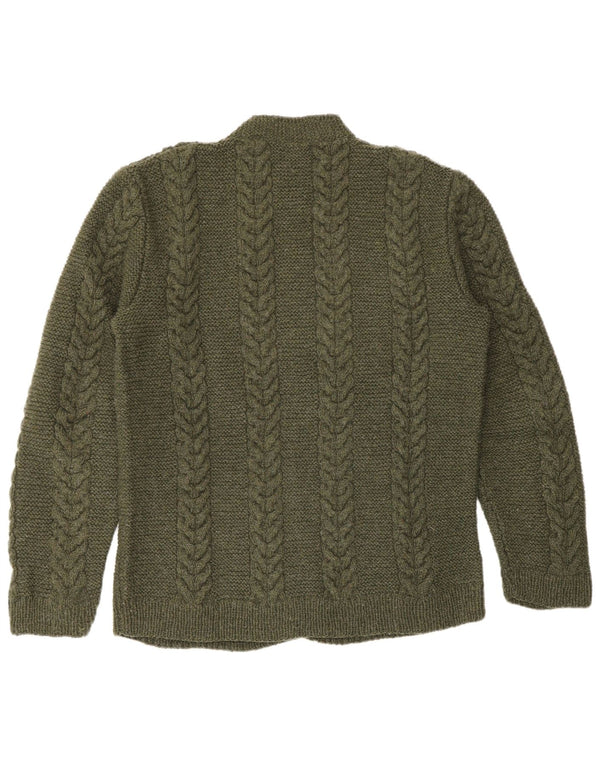 Maglione cardigan da uomo vintage color kaki medio