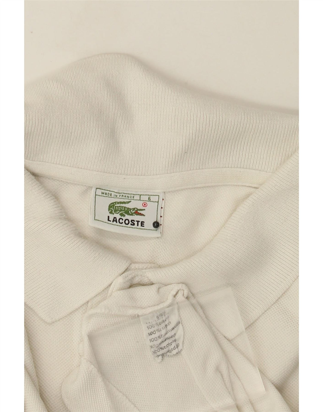 Polo da uomo Lacoste taglia 6 XL in cotone bianco