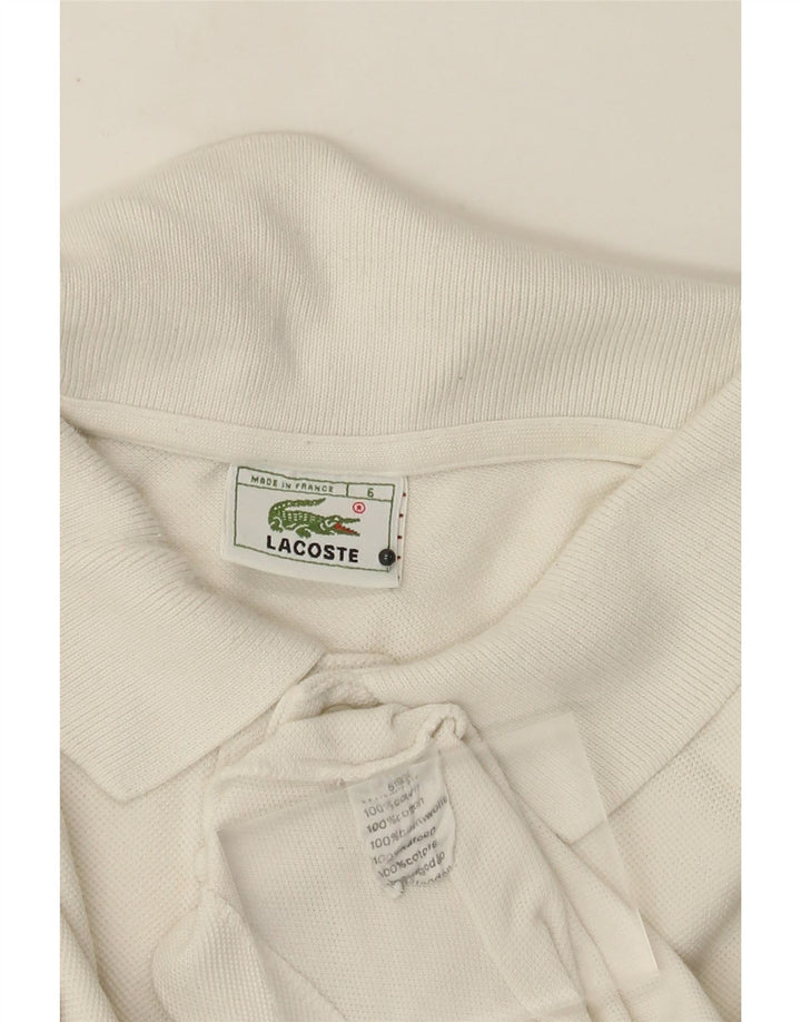 Polo da uomo Lacoste taglia 6 XL in cotone bianco