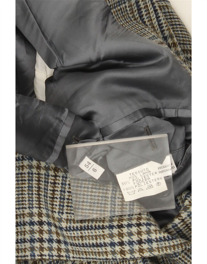 Giacca blazer vintage da uomo a 2 bottoni IT 54 2XL lana pied de poule verde