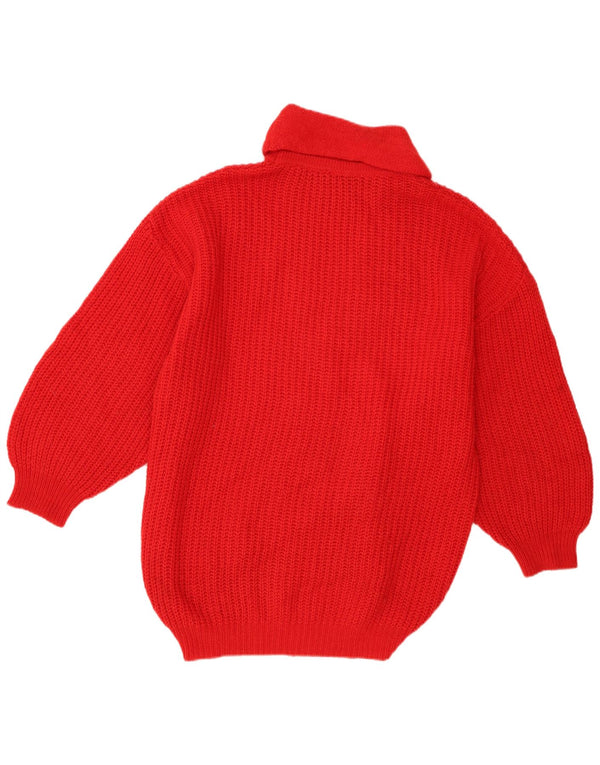 Maglione maglione da donna Stefanel con collo alto UK 18 XL lana rossa