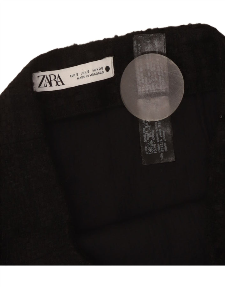 Minigonna Zara da donna piccola W26 in acrilico a quadri neri