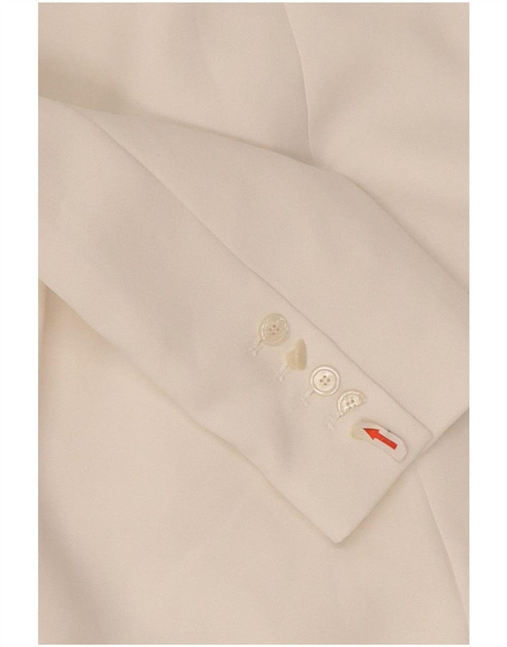 Giacca blazer doppiopetto da donna Zara UK 14 poliestere bianco medio