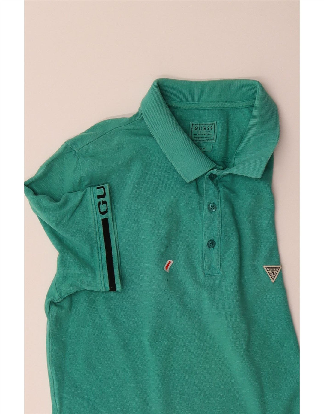 GUESS Mens Slim Fit Polo Shirt Small Green Cotton Vintage Guess and Second-Hand Guess from Messina Hembry 