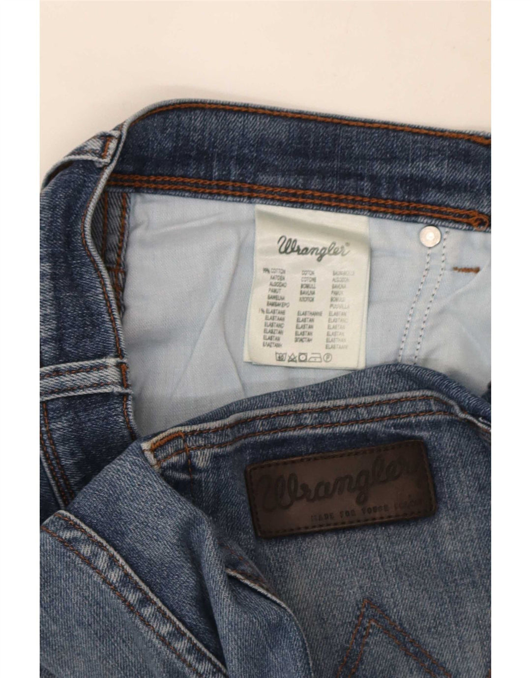 Jeans dritti elasticizzati Texas da uomo Wrangler W34 L32 cotone blu