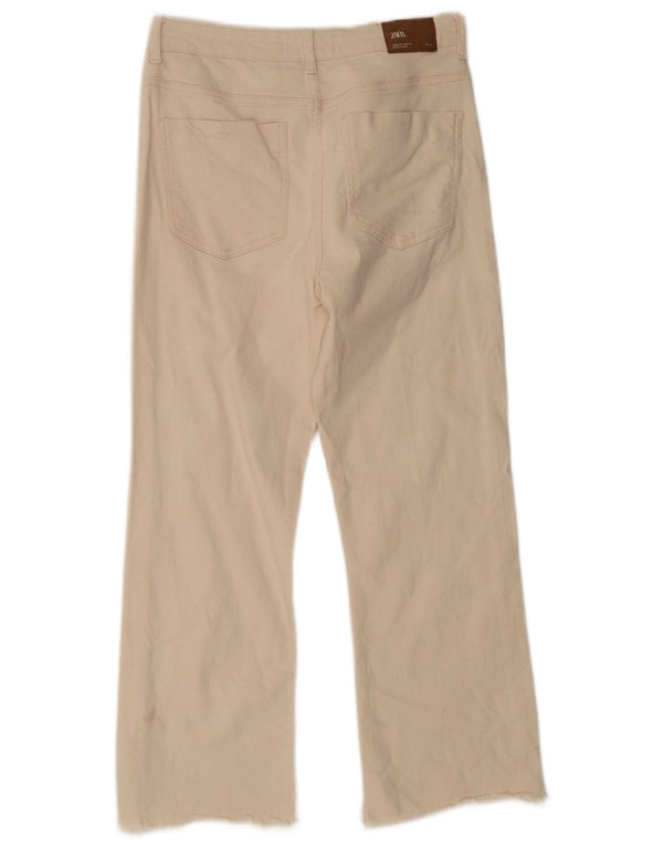 Jeans dritti corti da donna Zara EU 42 Large W32 L25 Cotone beige