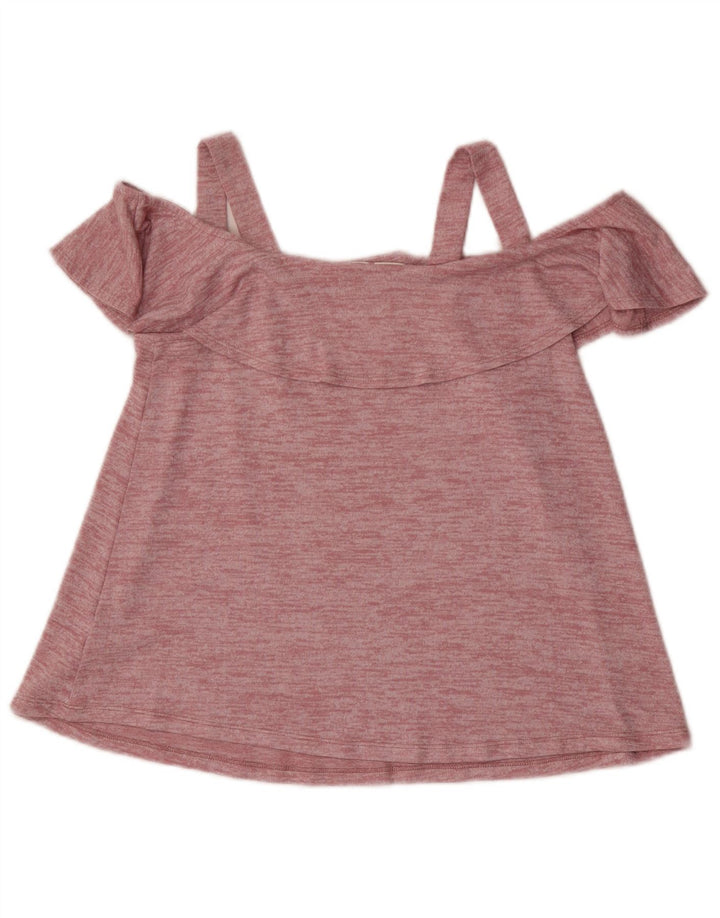 Top Gap da donna Petite con spalle scoperte UK 6 XS poliestere chiazzato rosa