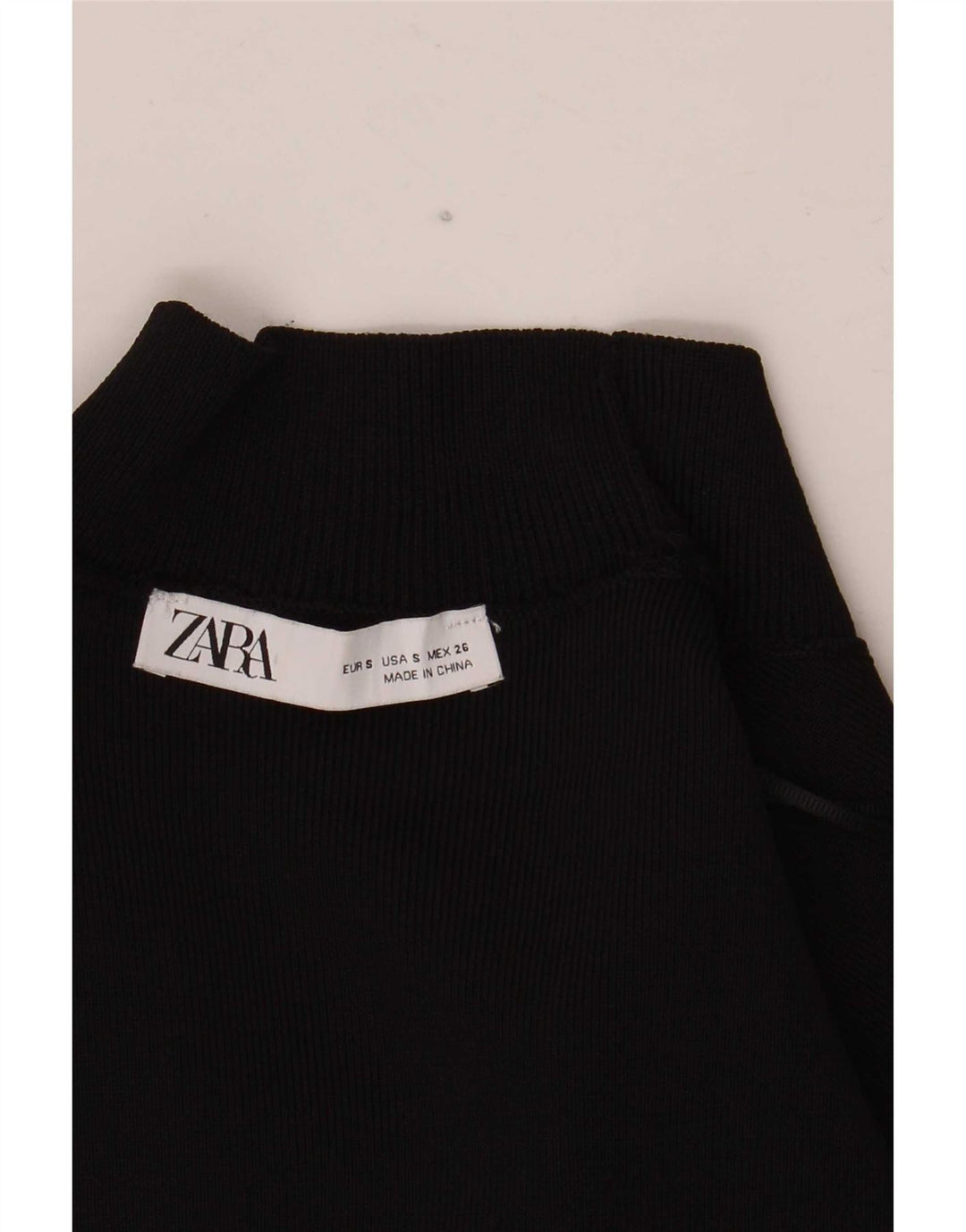 Top corto da donna Zara manica 3/4 UK 8 piccolo nero