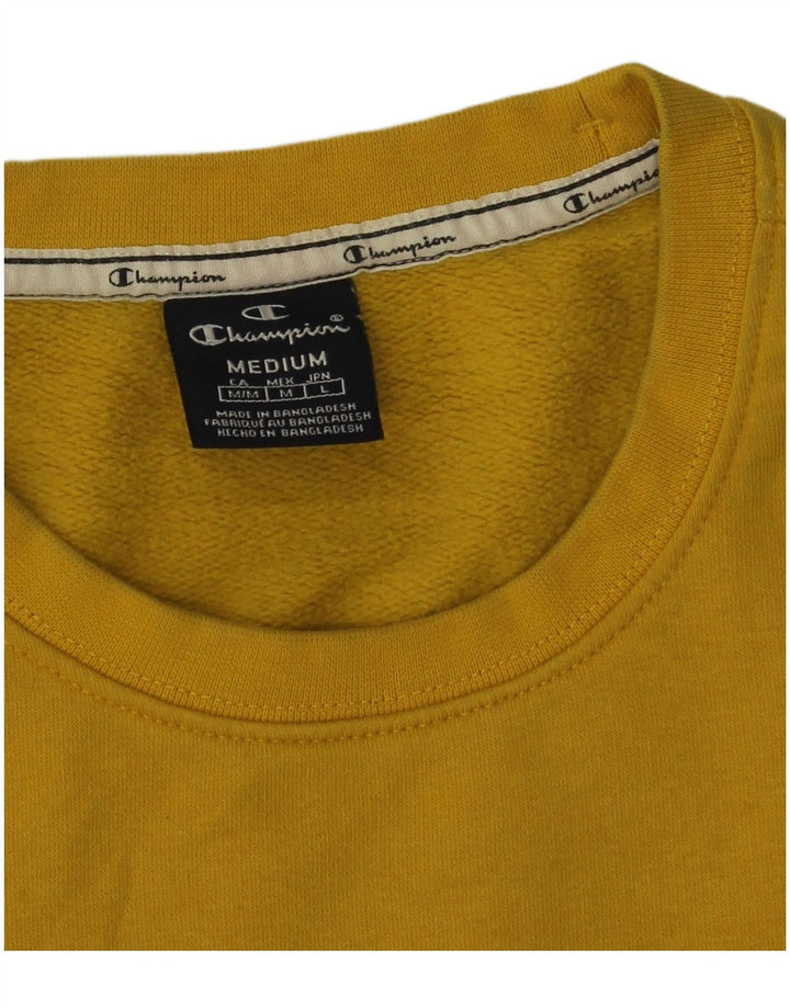 Felpa grafica da uomo Champion, maglione, cotone giallo medio