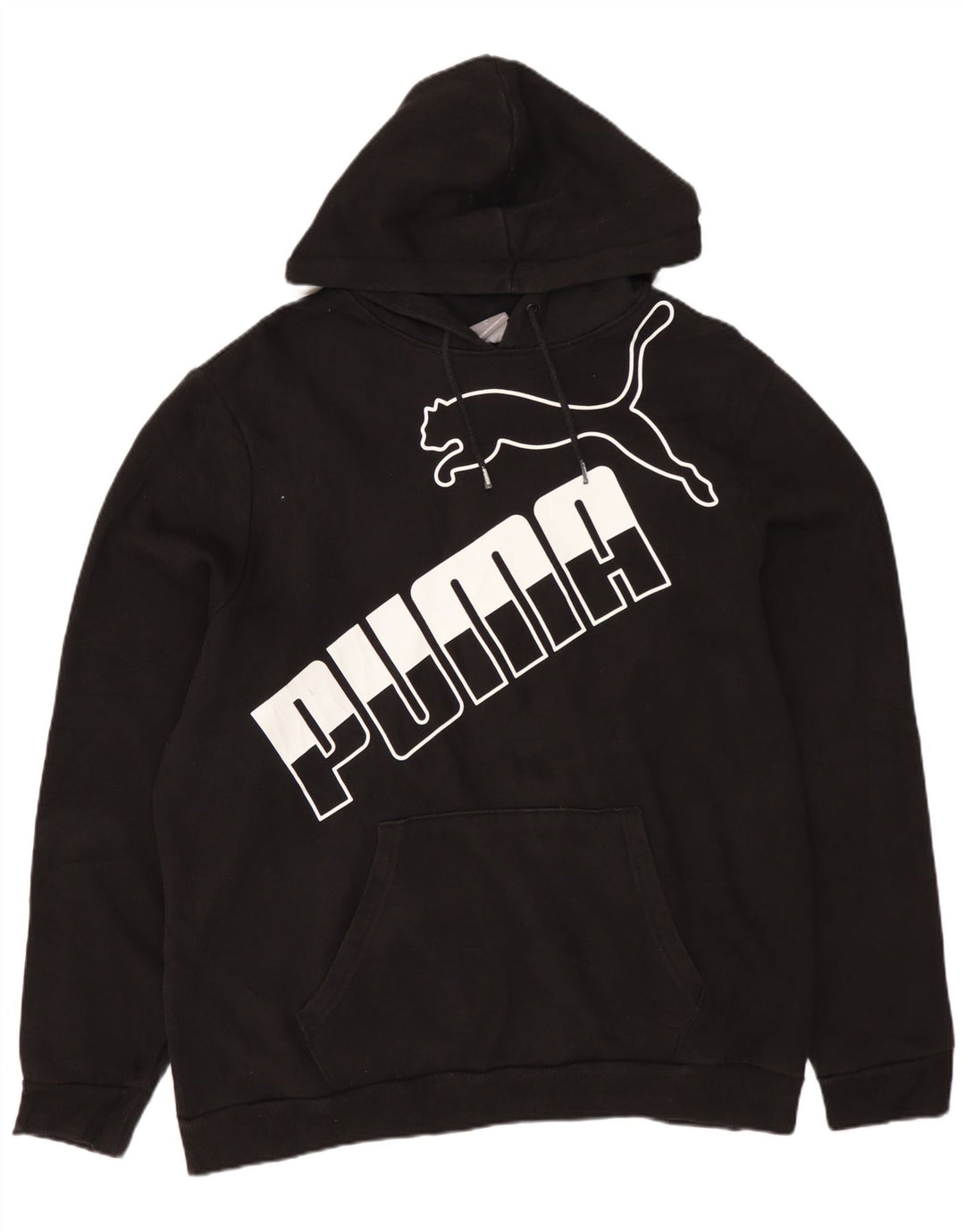 Felpa con cappuccio grafica PUMA da uomo grande nera