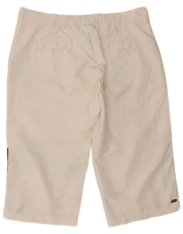 Pantaloncini Bermuda da donna Adidas UK 18 XL W34 poliestere bianco
