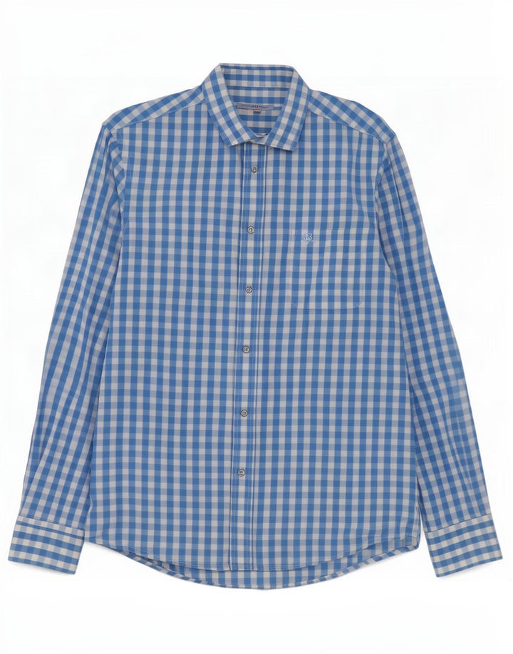 Camicia da uomo Harmont & Blaine 2XL in cotone a quadretti blu