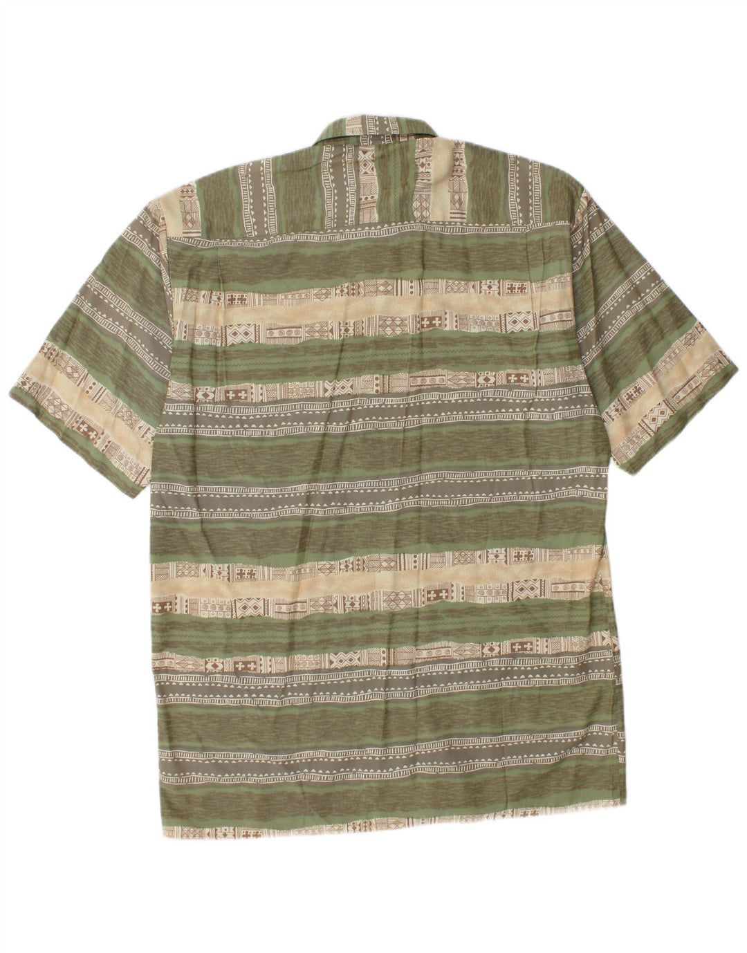 Camicia vintage da uomo a maniche corte a righe verdi grandi