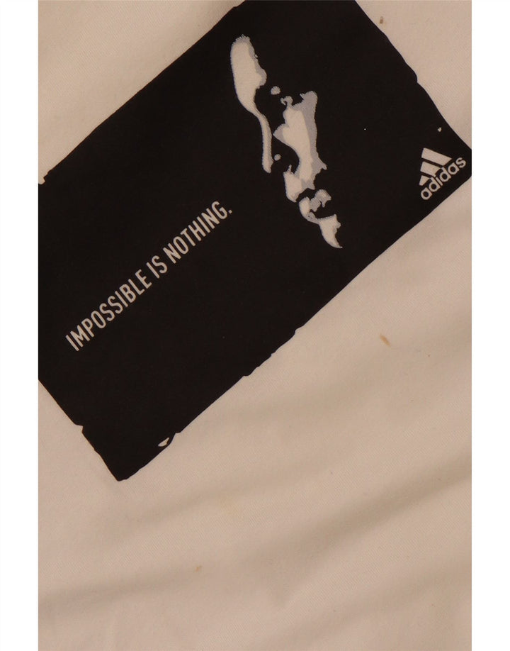 T-shirt grafica da uomo ADIDAS Top grande in cotone bianco