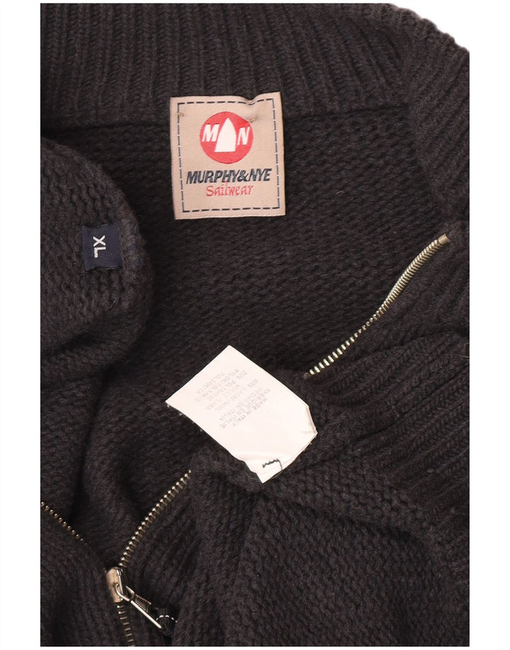 Maglione cardigan da uomo Murphy & Nye XL in lana grigia