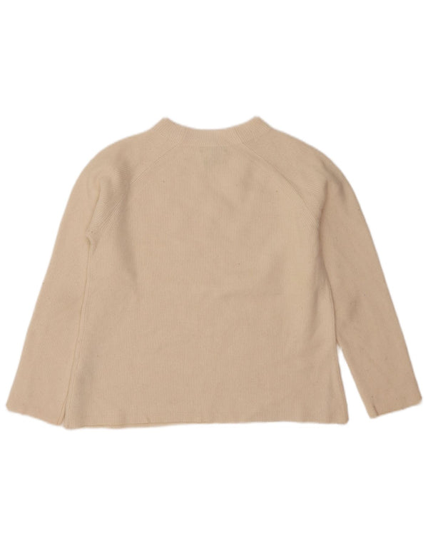Massimo Dutti Maglione da donna con scollo a barchetta UK 14 Medio Lana bianco sporco