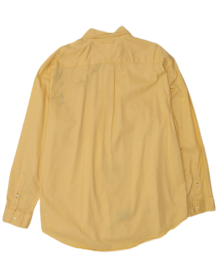 Camicia da uomo Tommy Hilfiger grande in cotone giallo