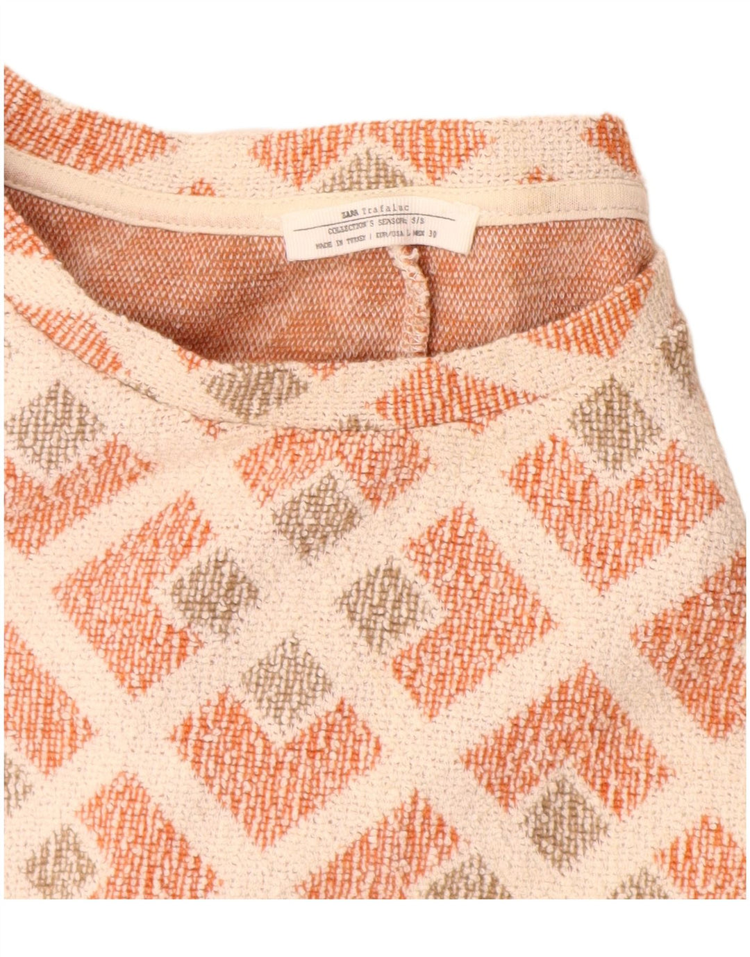 Abito tubino Zara da donna UK 14 grande rosso geometrico