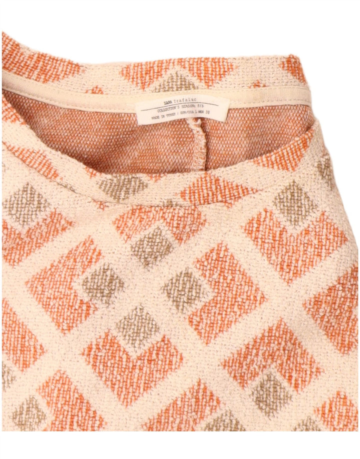 Abito tubino Zara da donna UK 14 grande rosso geometrico
