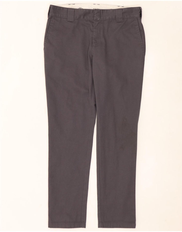 DICKIES Pantaloni chino slim fit da uomo W32 L32 in cotone grigio