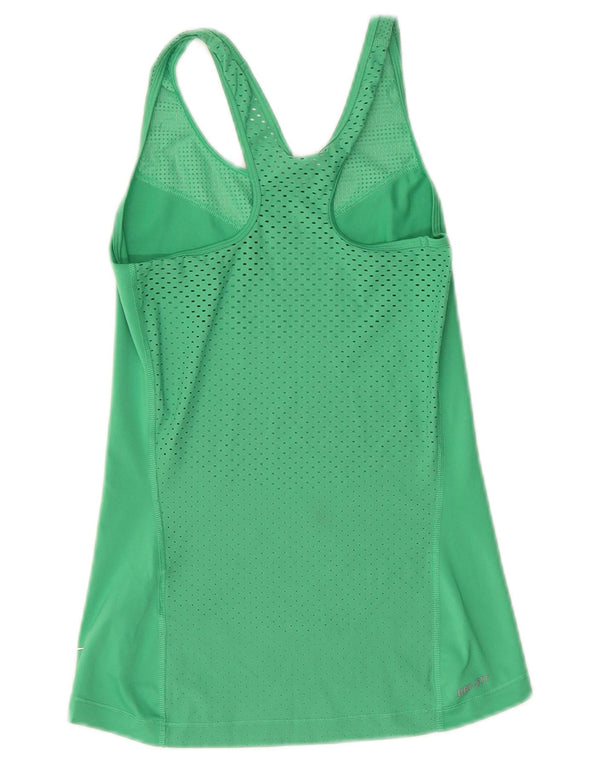 Canotta corta Nike Dri Fit da donna UK 6 XS verde poliestere